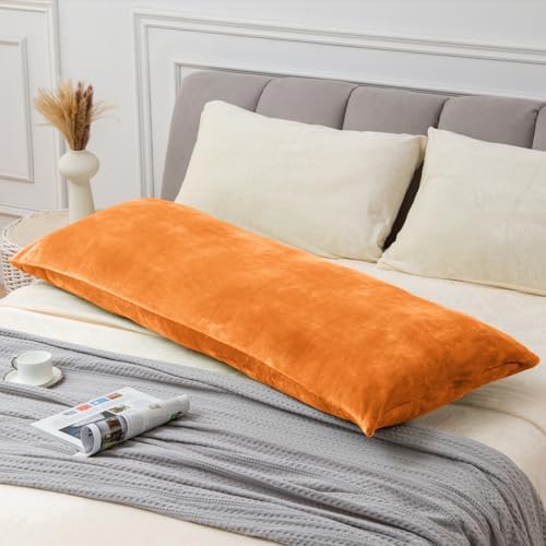BEDELITE Body Pillow Cover with Zipper, Burnt Orange, 20x54 Inch, 1 Pack - Image 2