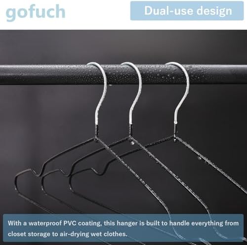 Ultra-Thin Metal Hangers, 30 Pack Non-Slip PVC Coated Space Saving Clothes Hangers for Closet, 16 inch Wide for Suits, Dresses, Jackets（White） - Image 5