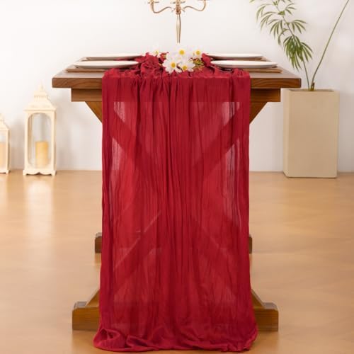 Cheesecloth Table Runner Fall Boho Wedding Birthday Party Home Decor - Image 4
