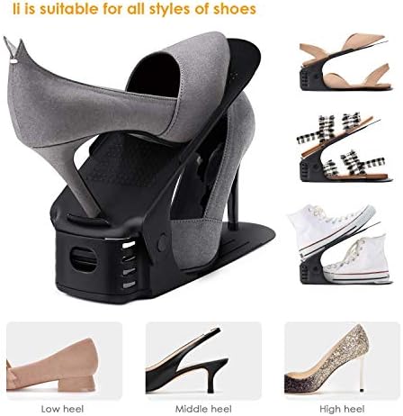Soerreo Shoe Slot Storage Box Adjustable Shoe Rack Save Space Suitable for High Low Heels, Sneakers and Sandals (10 Piece Set) - Image 3