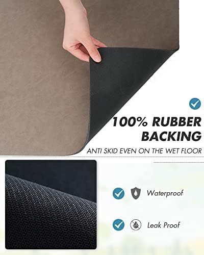 AMOAMI Coffee Mat Hide Stain Rubber Backed Absorbent Dish Drying Mat for Kitchen Counter - Fits Under Coffee Maker or Machine - Image 6