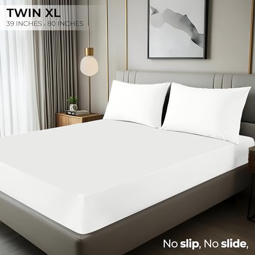 Twin XL Fitted Sheet, Ultra Soft Fits Up to 15 Inch Deep Pocket, White - Image 2