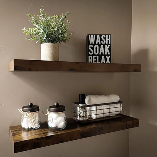 TIEYIPIN Farmhouse Small Metal Wire Storage Basket Bin, Rustic Home Storage Organizer with Wooden Bottom for Kitchen, Cabinets, Bathroom Counter, Pantry, Garage, Laundry Room - Black - Image 4