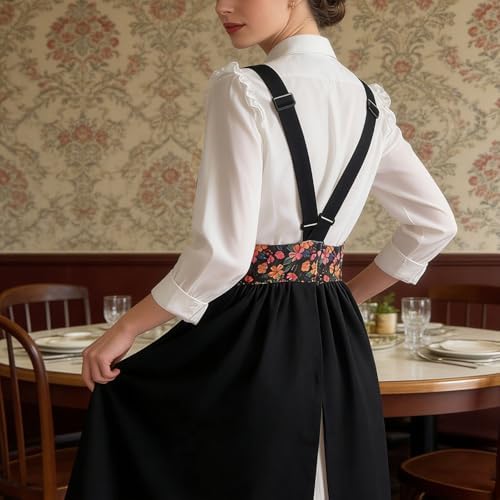 Cotton Linen Apron Cross Back Apron for Women with Pockets Pinafore Dress - Image 5