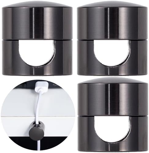 SmallCat 3 Sets Charger Holders for Cords, Black Cord Holder for Nightstand by Unknown