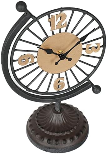 Lily's Home Vintage Mantle Clock. Silent, Non Ticking Stylish Decorative Table Clock Perfect for Living Room, Retro Kitchen, Tabeltop & Fireplace Mantel Clock Decor. Black and Gold. 7" Dia. - Image 5