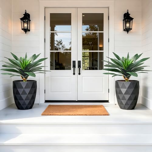 DREAMLOOM Fake Plants, 2 Pcs 21.7 Inch Bromeliads Large Artificial Plants Outdoor Faux Plants UV Resistant Realistic Tropical Greenery Outside for Planter Porch Patio Yard Garden Indoor - Image 3