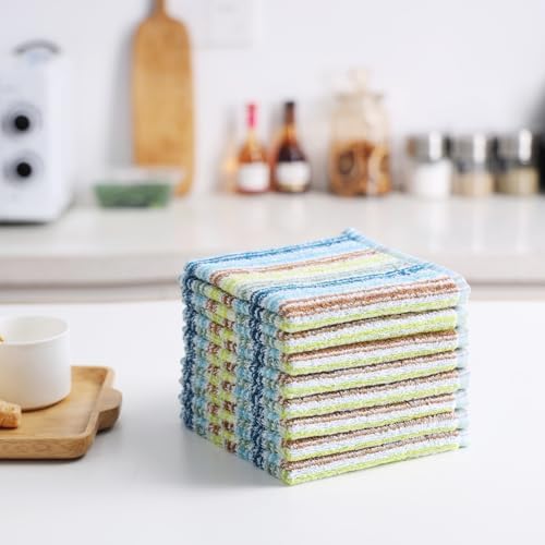 Oeleky Kitchen Dishcloths for Washing Dishes, Ultra Absorbent Dish Rags, Cotton Cleaning Cloths Pack of 16, 12x12 Inches (Mix-1, 12x12 inch) - Image 6