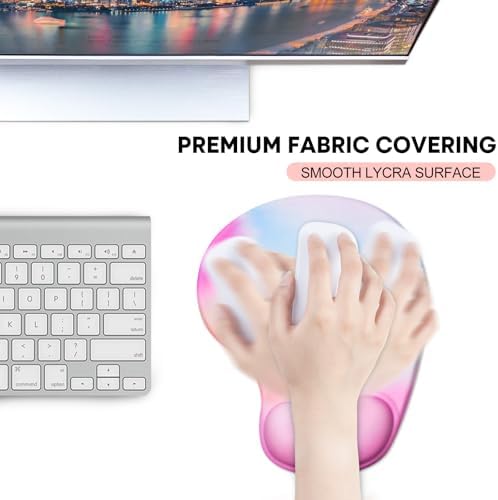 JIKIOU Ergonomic Mouse Pad with Gel Wrist Rest 2Pack,Portable Small Rainbow - Image 6