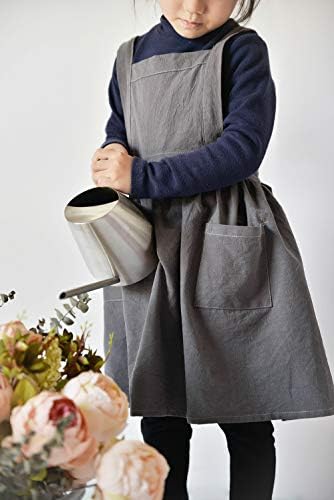 Children Cotton Apron Japanese Style Bib Home Clothes Painting Soft Comfort Pinafore Apron for Girls Boys - Image 7
