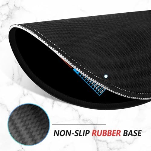 ITNRSIIET Mouse Pad Non-Slip Rubber Base Smooth Surface Stitched Edges Waterproof Durable Compatible with All Mice for Office & Gaming, Desk Accessory, Diameter 8.7 inch, WinShortcuts - Image 4