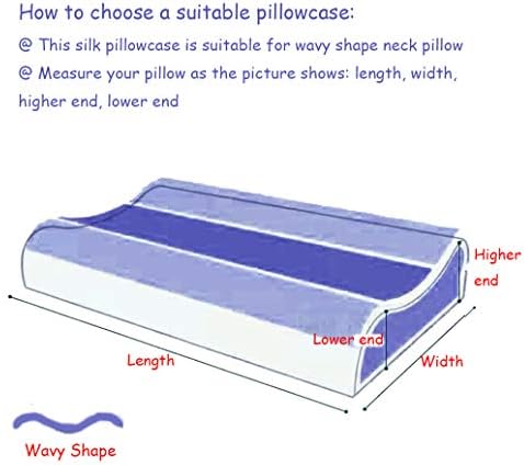 Silk Pillowcase for Memory Foam Pillow Neck Pillow, Pure Mulberry Silk Pillow Case for Cervical Pillow Contour Pillow (Lotus Pink, 20" x 12.5" x 4"/3") - Image 2
