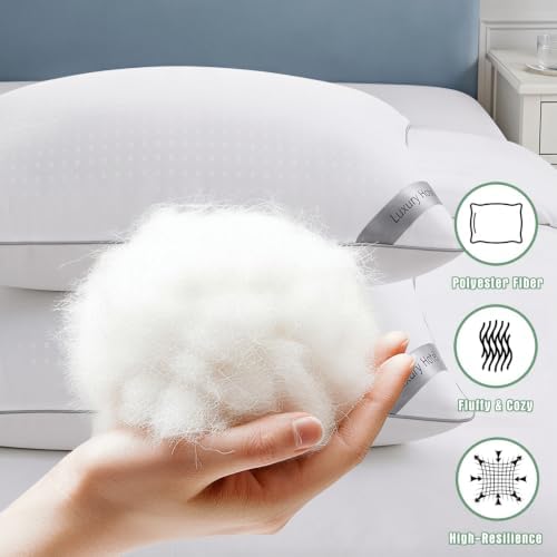 King Size Bed Pillows for Sleeping Set of 2,2 Pack Great Support Luxury Hotel Pillows for Side,Stomach and Back Sleepers(2 Pack) - Image 4