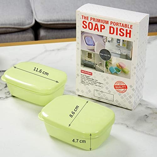 Quatish Leakproof Soap Dish with Lid & Draining Layer, Shatterproof Travel Bar Soap Holder Case Container, Portable Travel Size Toiletries Essentials for Camping, Gym, Bathroom, Green - Image 4