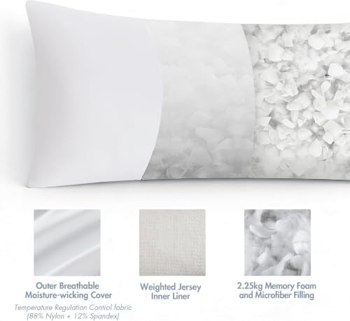 Madison Park Cooling Body Pillow for Side Sleeper & Adult 20"x 54" White - Image 3