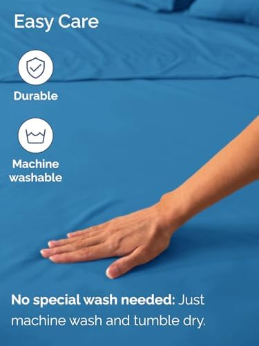 CGK Extra Deep Queen Single Fitted Sheet Only - Denim Blue - Image 5