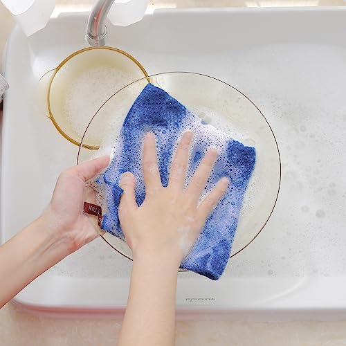 Homaxy 100% Cotton Waffle Weave Kitchen Dish Cloths 8-Pack, Blueberry - Image 4