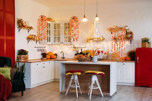 DearHouse 86 Feet 12 Strands Artificial Eucalyptus Leaf Plants Fall Garland Vine Hanging Eucalyptus Garland Thanksgiving Decor for Home Kitchen Wedding Wall Decor - Image 6