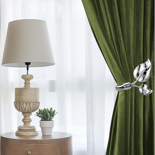 HIKMLK Leaf Shaped Curtain Tieback Holdbacks 2pcs, Handmade Metal Curtain Side Holders for Wall, Curtain Hook Pull Backs for Drapes Window Decoration - Image 5