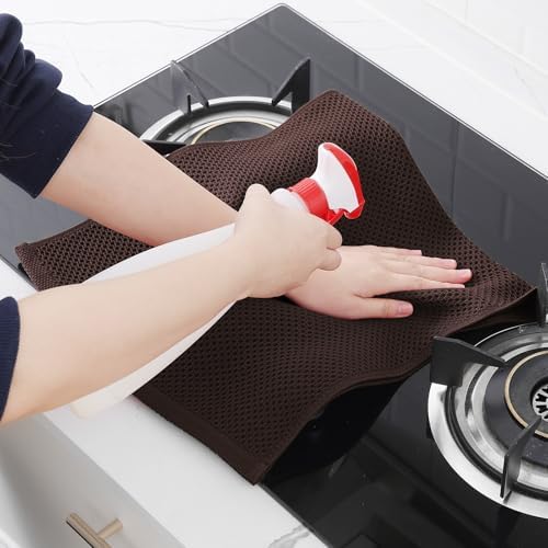 Homaxy 100% Cotton Waffle Weave Kitchen Dish Towels 4-Pack, Dark Brown - Image 5