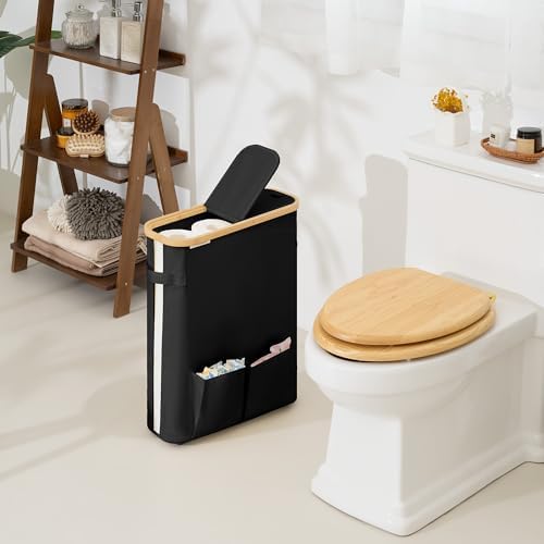 StorageWorks Toilet Paper Basket with Lid, Holds 15 Mega or 20 Regular - Image 2