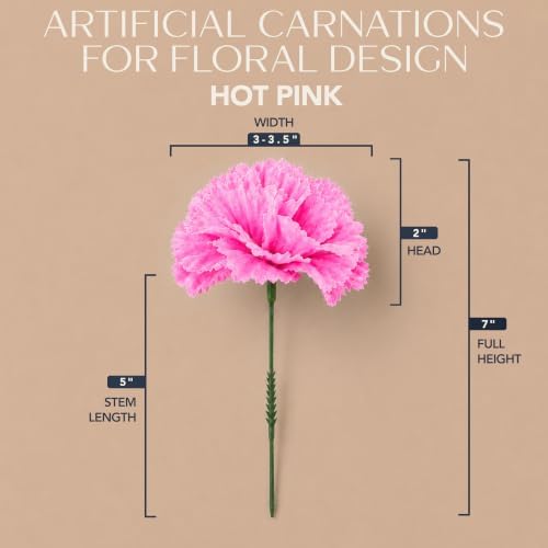 Royal Imports Carnation Artificial Flowers for Weddings – Hot Pink 100pk - Image 2