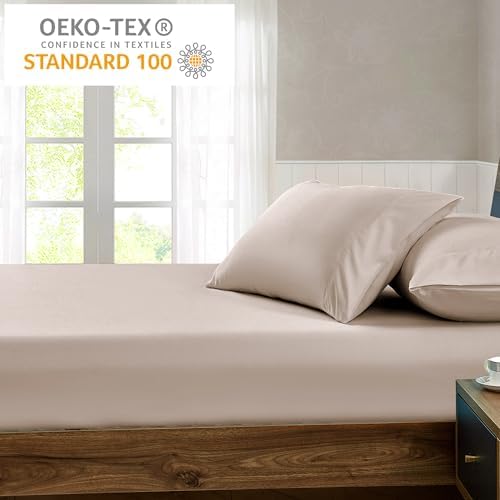 FreshCulture King Fitted Sheet Only - Hotel Quality Ultra Soft & Breathable Brushed Microfiber Fitted Sheet with 21 Inch Deep Pockets - Fits King Size Bed (Khaki) - Image 6