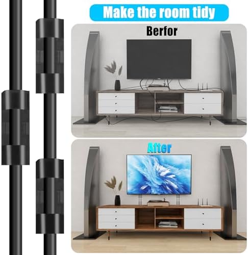 XHF 35pcs Large Self Adhesive Cable Clips Black,Wire Clips Cable Management Wire Organizer Cord Holder for Under Desk, Car, Wall, TV PC Ethernet Cable - Image 7