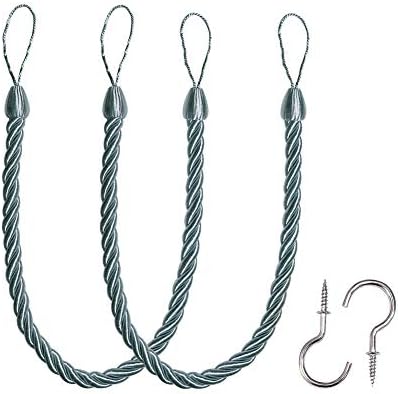 BEL AVENIR 2 Pack Curtain Tiebacks Ropes Tie-Backs,Handmade Holdbacks by BELAVENIR