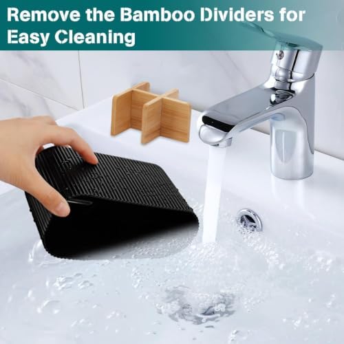 GFWARE Black Toothbrush Holder, 5 Slots Bathroom Organizers and Storage - Image 4