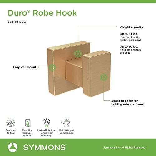 Symmons 363RH-BBZ Duro Wall-Mounted Robe Hook in Brushed Bronze - Image 4