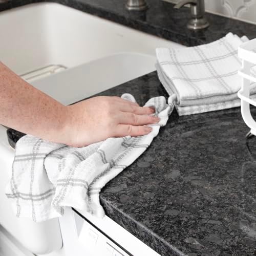 T-Fal Premium Waffle Dish Cloths: Highly Absorbent, Super Soft Long Lasting - 100% Cotton, 12"x13" Towel for Cleaning & Drying, (8-Pack), Gray - Image 5