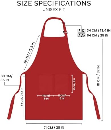 Utopia Kitchen Bib Aprons 2 Pack Adjustable With 2 Pockets - Image 6