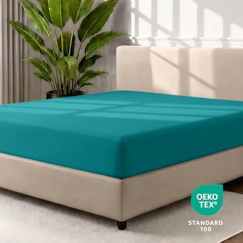 Bare Home King Fitted Sheet - 1800 Ultra-Soft (King, Emerald) - Image 4