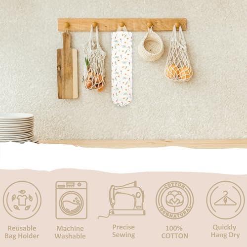 Plastic Bag Holder, Wall Mount Grocery Bag Organizer for Plastic Bags, Reusable Grocery Bags Organizer for Home Kitchen Pantry Decor (P) - Image 5