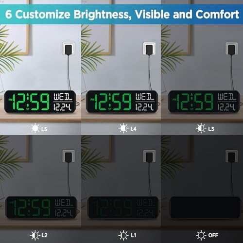 Peakeep Large Display Digital Alarm Clock for Bedroom with Date Day of Week - Image 3