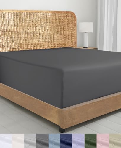 California Design Den Organic Cotton California King Fitted Sheets, Grey by CaliforniaDesignDen