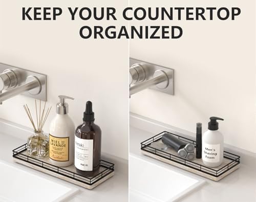 Bathroom Tray for Counter Top Organizer, Ash Wood Vanity Tray - Image 2