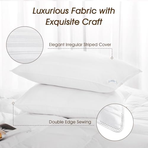 downluxe Queen Size Pillows Set of 4 – Premium Down Alternative Bed Pillows for Back, Side & Stomach Sleepers, White - Image 7