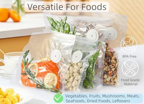 30p 11.8"X13.4" Upgraded Reusable Vacuum Seal Bags For Food + 2 Clips, BPA Free, 5X Longer Fresh, for Sous Vide, Freezer, Microwave, Odor-Resistant, Leak-Proof - Image 2
