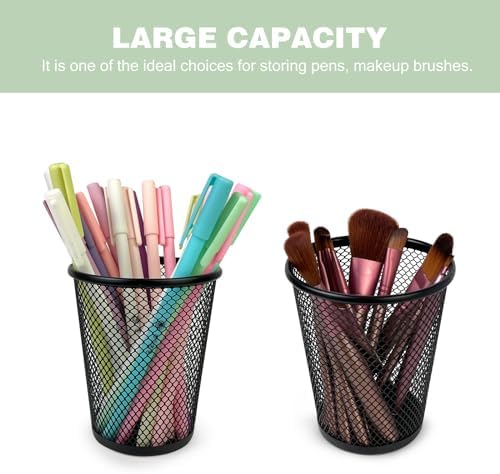 12 Packs Pen Holders, Mesh Pen Cup, Metal Pencil Holders for Desk - Image 4