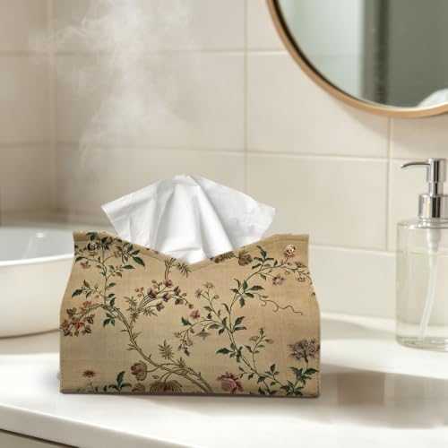 UTELKA Vintage Flroal Tissue Box Cover Rectangle, Tapestry Holder 9.8x6x7 - Image 3