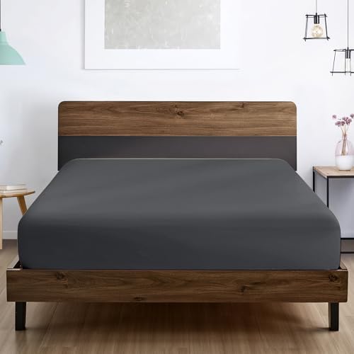 FreshCulture Twin XL Fitted Sheet Only - Hotel Quality Fitted Sheet - Ultra Soft & Breathable - Brushed Microfiber - Deep Pocket - Cooling Fitted Sheets for Twin XL Size Bed (Charcoal Gray) - Image 5
