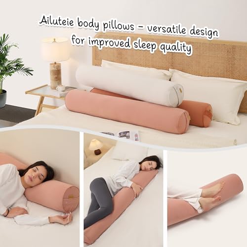 Long Round Body Pillow for Adults, 39.37 x 7.87 in, Blush Pink - Image 6