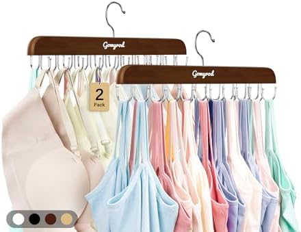 Gomyrod Tank Top Hanger, 2 Pack w/40 Hooks Bra Hanger for Closet Organizer by Gomyrod