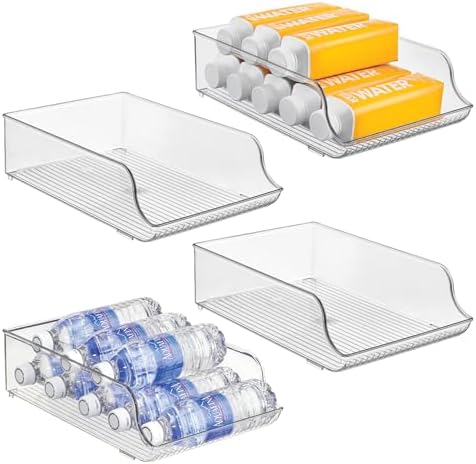 iDesign Water Bottle Organizer for Fridge, Set of 4, Clear by iDesign
