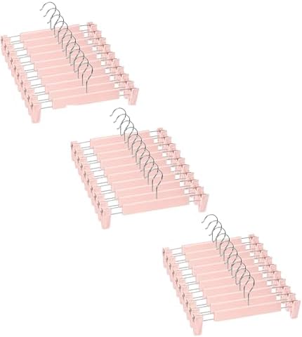Pants Hangers with Clips, Skirt Hangers, 30 Pack, Pink by Lamitocs