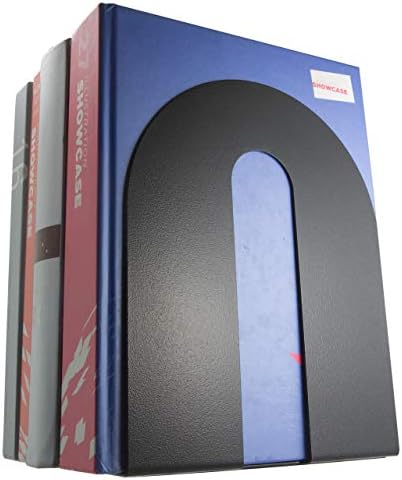 Officemate Magnetic Heavy-Duty Metal Bookends Set of 2, 10-Inch Steel Book Ends for Shelves, Book Supports for Heavy Books, Binders, and Office Organization, Black by Officemate