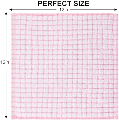 Kitinjoy Cotton 8 Pack Terry Kitchen Dish Cloths, Pink - Image 6