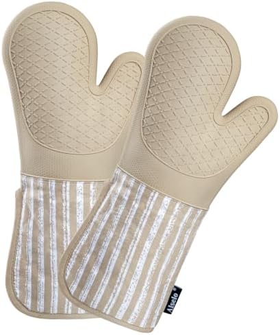 Alselo Silicone Oven Mitts Heat Resistant 932℉ with Waterproof & Non-Slip by Alselo-Enjoyahealthylife